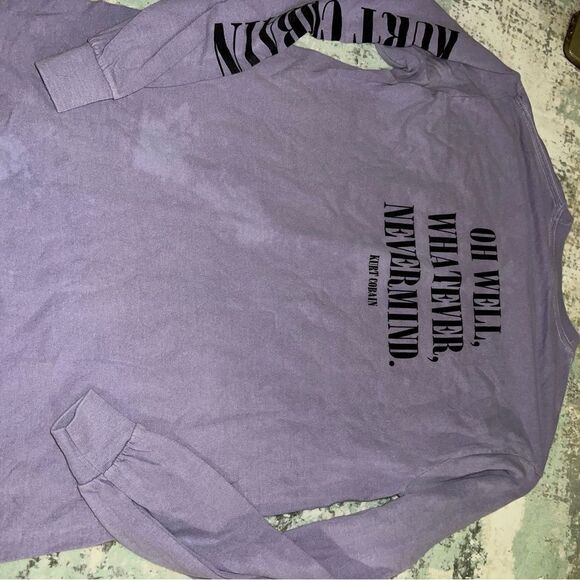 Purple Kurt Cobain Graphic Long Sleeve Shirt - Picture 6 of 6
